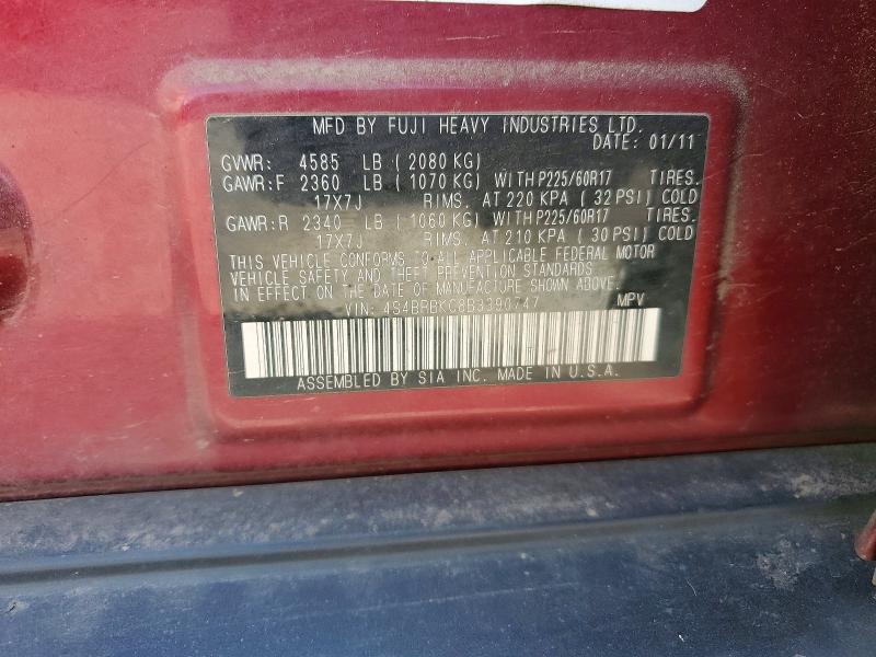 Продажа на аукционе авто 2011 Subaru Outback, vin: 4S4BRBKC8B3390747, номер лота: 60704296
