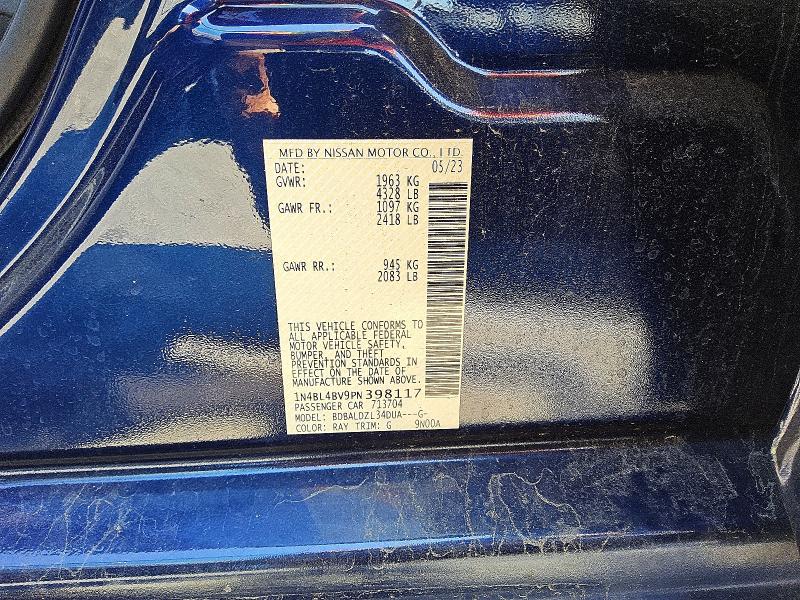 Продаж на аукціоні авто 2023 Nissan Altima, vin: 1N4BL4BV9PN398117, номер лоту: 61037426