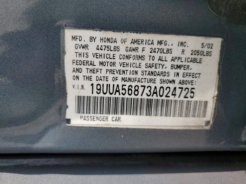 Продаж на аукціоні авто 2003 Acura 3.2tl, vin: 19UUA56873A024725, номер лоту: 62439636