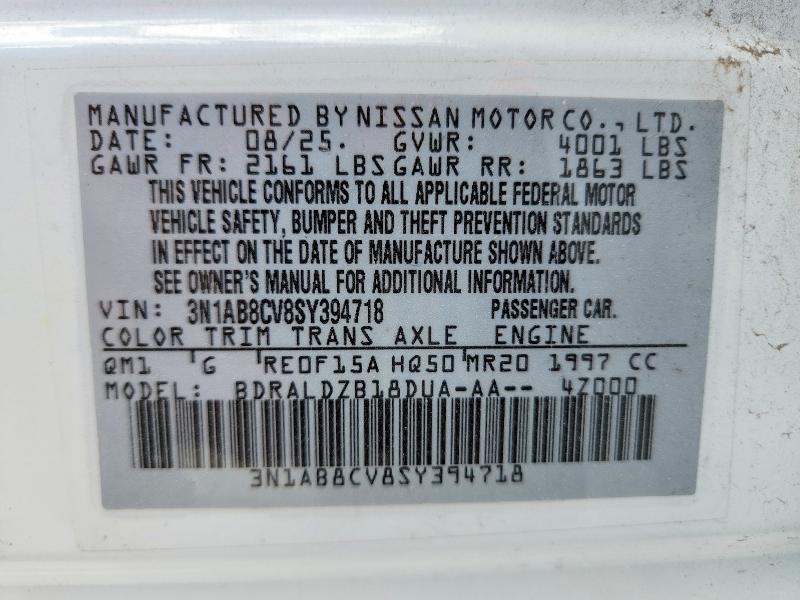 Aukcja sprzedaży 2025 Nissan Sentra, vin: 3N1AB8CV8SY394718, numer aukcji: 60498746