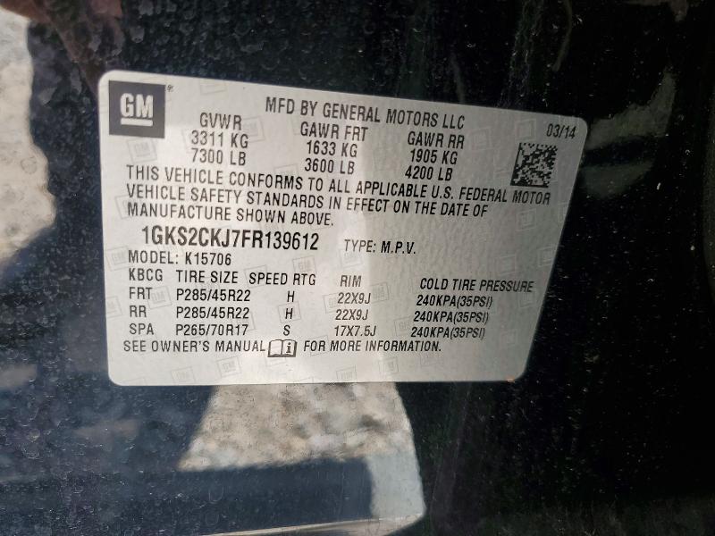 Aukcja sprzedaży 2015 Gmc Yukon, vin: 1GKS2CKJ7FR139612, numer aukcji: 60939016