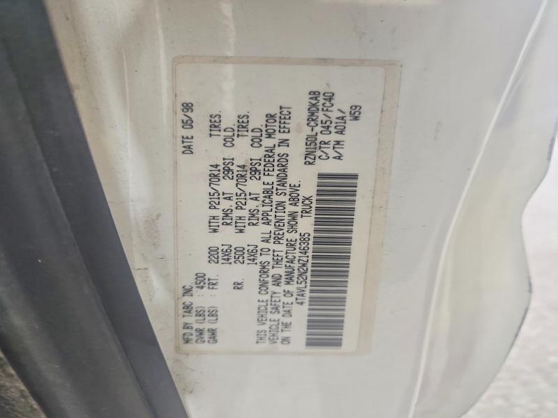 62850526 :رقم المزاد ، 4TAVL52N2WZ146385 vin ، 1998 Toyota Tacoma مزاد بيع