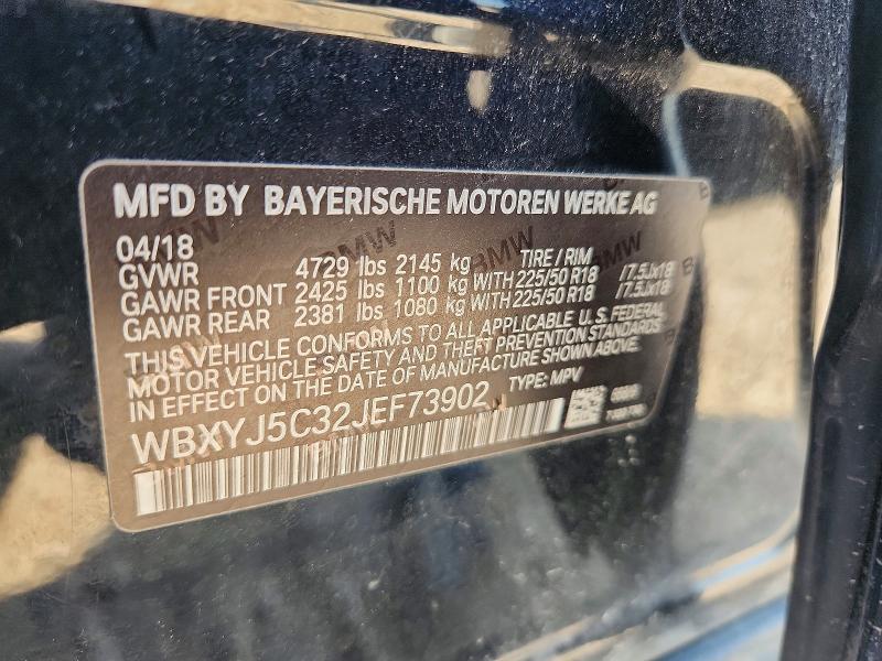62871226 :رقم المزاد ، WBXYJ5C32JEF73902 vin ، 2018 Bmw X2 مزاد بيع
