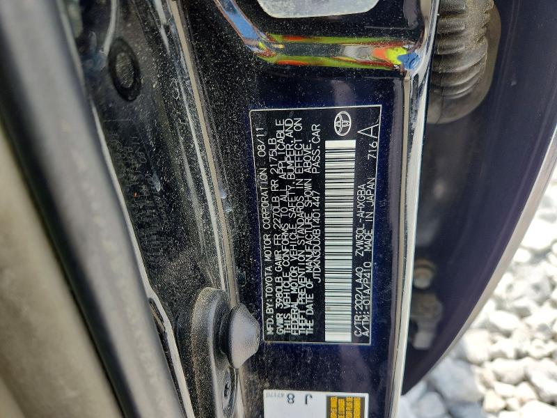 Aukcja sprzedaży 2011 Toyota Prius, vin: JTDKN3DUXB1401447, numer aukcji: 60259356