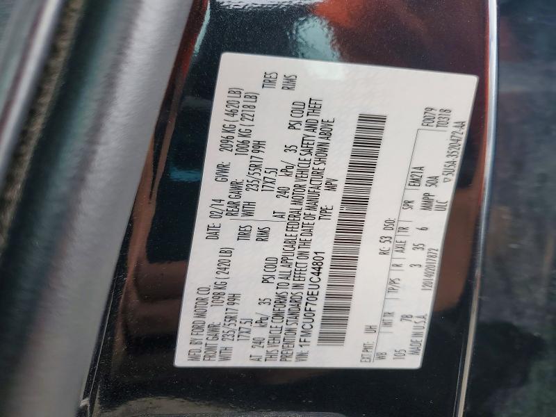 2014 Ford Escape მანქანა იყიდება აუქციონზე, vin: 1FMCU0F70EUC44801, აუქციონის ნომერი: 61870156