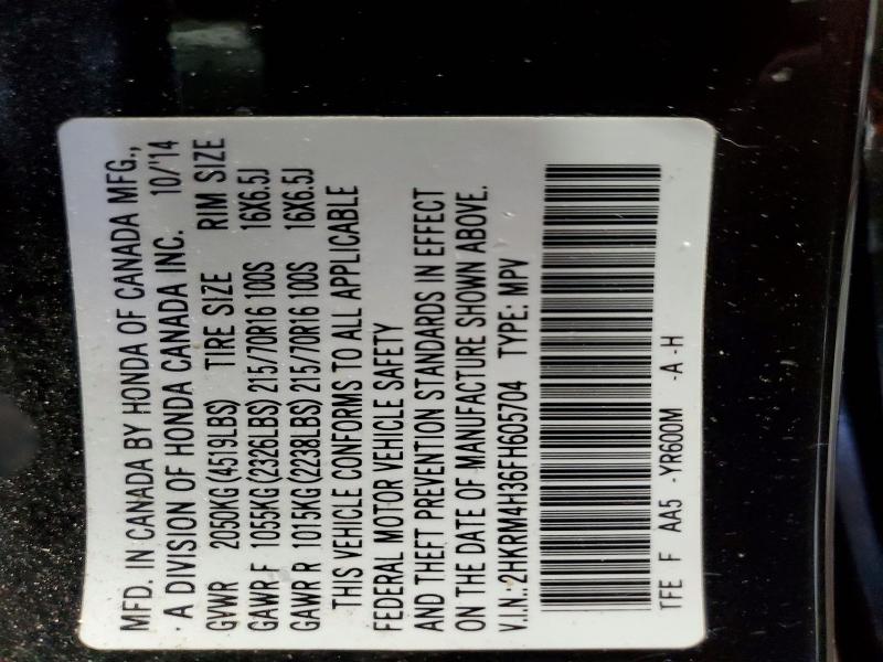 Продаж на аукціоні авто 2015 Honda Cr-v, vin: 2HKRM4H36FH605704, номер лоту: 59376376