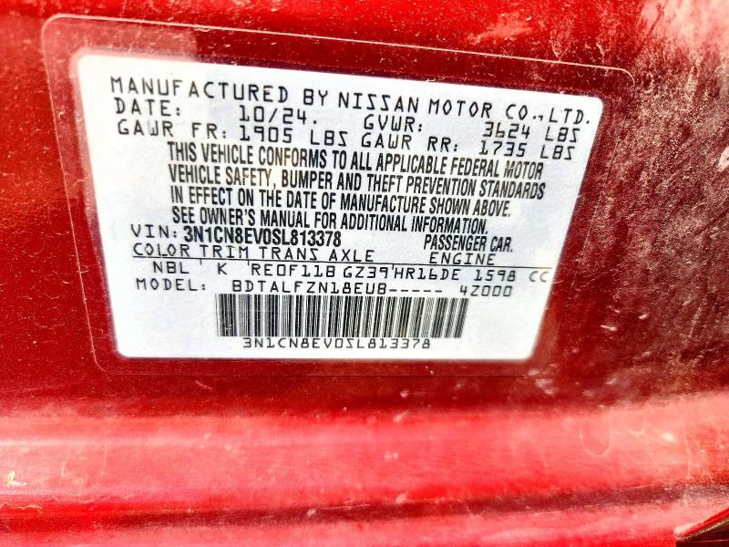 Продаж на аукціоні авто 2025 Nissan Versa, vin: 3N1CN8EV0SL813378, номер лоту: 63207306