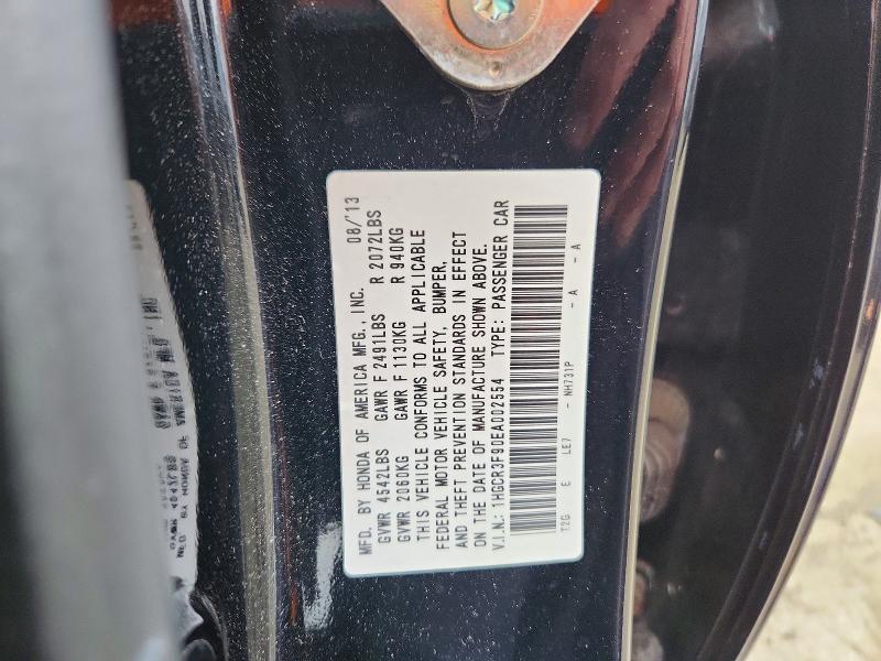 2014 Honda Accord მანქანა იყიდება აუქციონზე, vin: 1HGCR3F90EA002554, აუქციონის ნომერი: 62038816