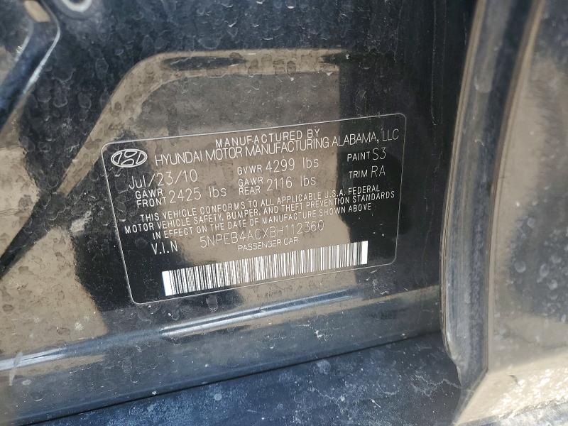 Aukcja sprzedaży 2011 Hyundai Sonata, vin: 5NPEB4ACXBH112360, numer aukcji: 62916496