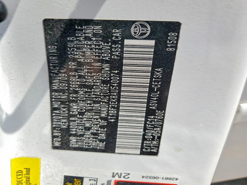 Продажа на аукционе авто 2010 Toyota Camry, vin: 4T1BF3EK8AU540074, номер лота: 62845526