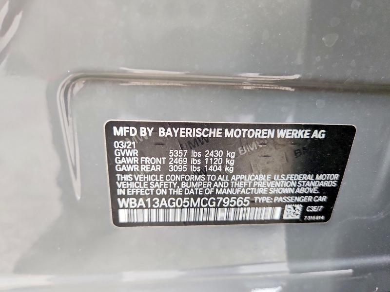 Aukcja sprzedaży 2021 Bmw 530e, vin: WBA13AG05MCG79565, numer aukcji: 61622486