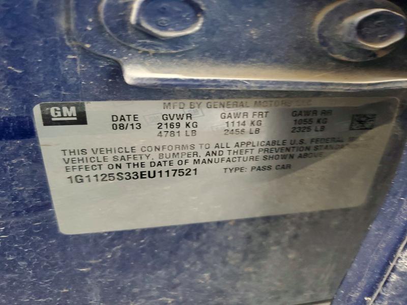 Aukcja sprzedaży 2014 Chevrolet Impala, vin: 1G1125S33EU117521, numer aukcji: 62648406