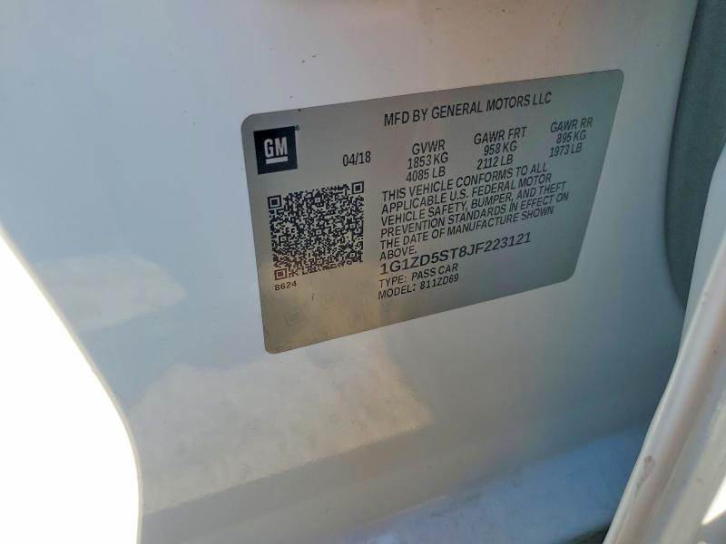 Aukcja sprzedaży 2018 Chevrolet Malibu, vin: 1G1ZD5ST8JF223121, numer aukcji: 62313986