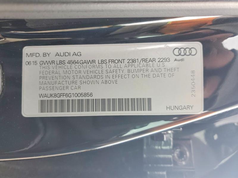 Aukcja sprzedaży 2016 Audi A3, vin: WAUK8GFF6G1005856, numer aukcji: 59601856