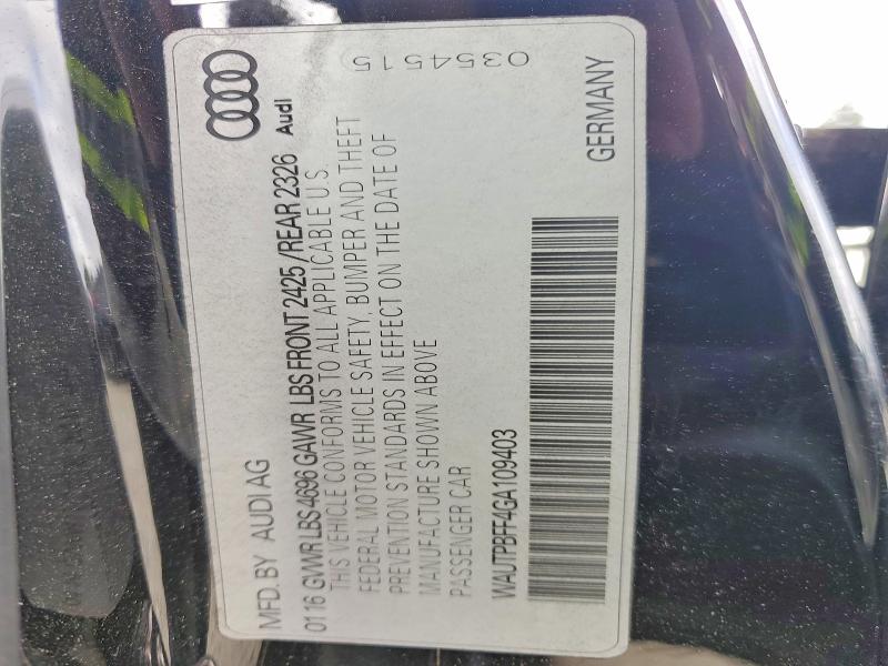 Aukcja sprzedaży 2016 Audi A3, vin: WAUTPBFF4GA109403, numer aukcji: 59340136