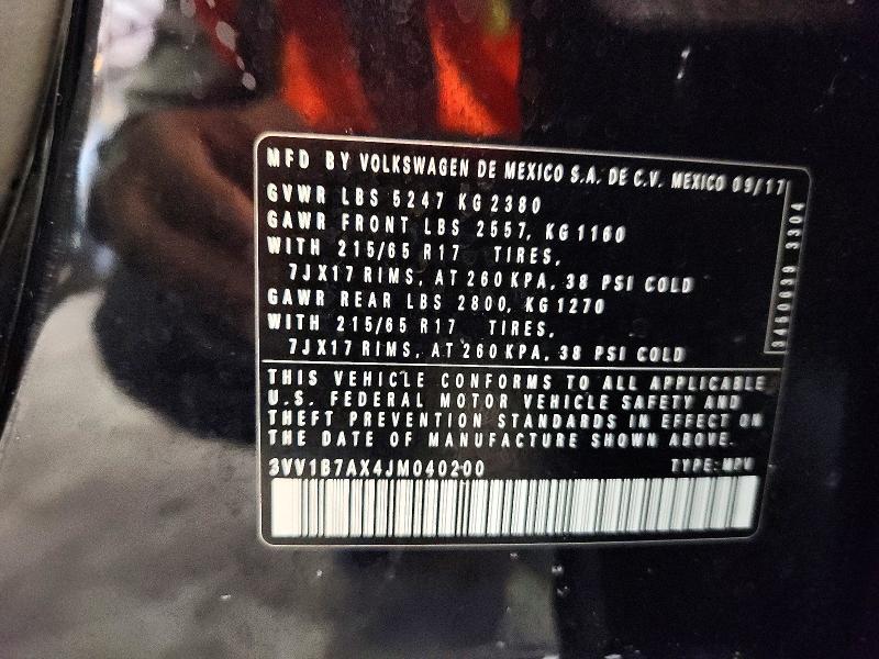 Aukcja sprzedaży 2018 Volkswagen Tiguan, vin: 3VV1B7AX4JM040200, numer aukcji: 60633916