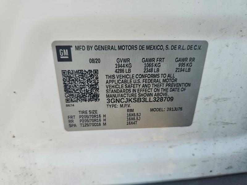 Продажа на аукционе авто 2020 Chevrolet Trax, vin: 3GNCJKSB3LL328709, номер лота: 60981576