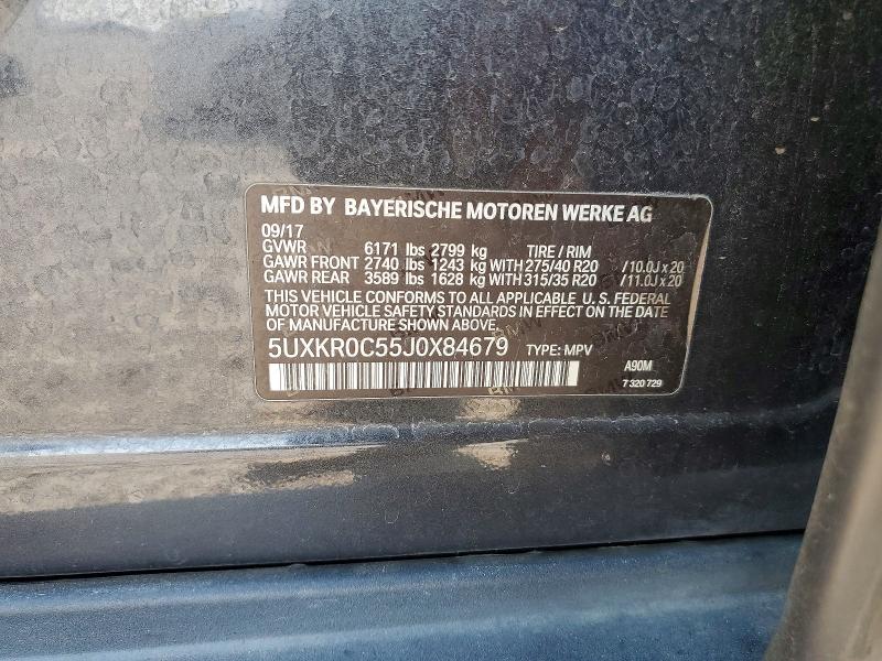 2018 Bmw X5 მანქანა იყიდება აუქციონზე, vin: 5UXKR0C55J0X84679, აუქციონის ნომერი: 63012076