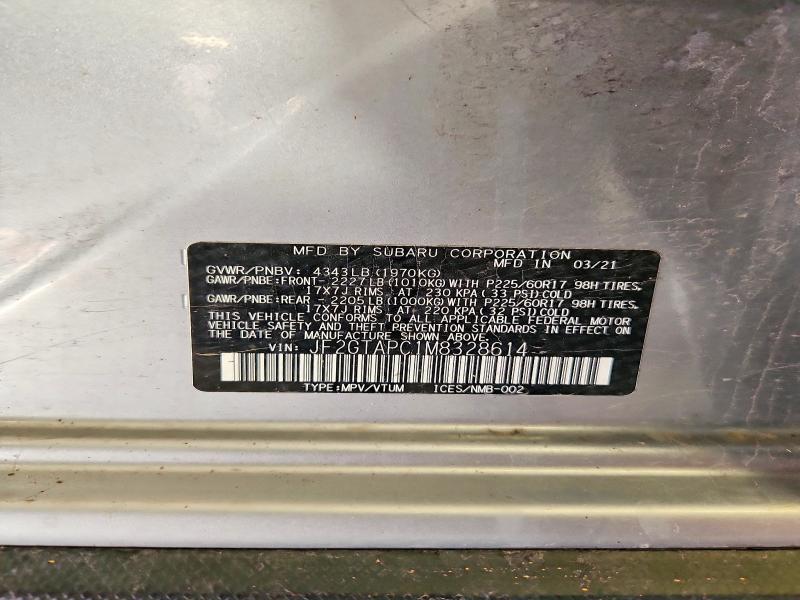Aukcja sprzedaży 2021 Subaru Crosstrek, vin: JF2GTAPC1M8328614, numer aukcji: 62630116