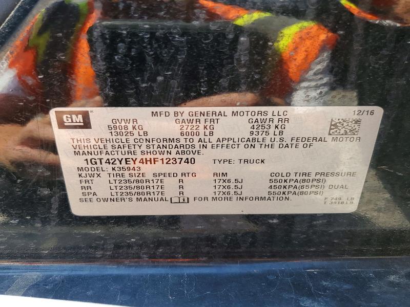 Aukcja sprzedaży 2017 Gmc Sierra, vin: 1GT42YEY4HF123740, numer aukcji: 60631986