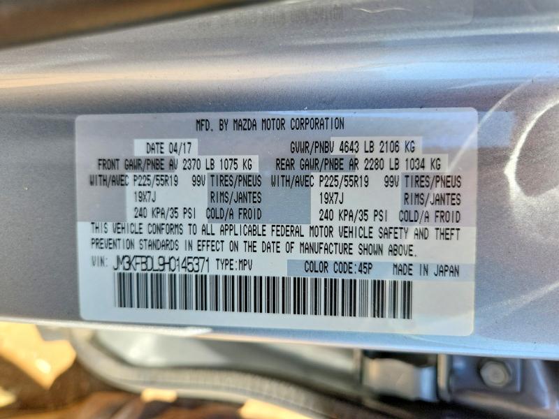Продажа на аукционе авто 2017 Mazda Cx-5, vin: JM3KFBDL9H0145371, номер лота: 60708026