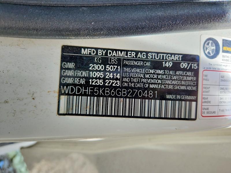 Продаж на аукціоні авто 2016 Mercedes-benz E, vin: WDDHF5KB6GB270481, номер лоту: 59223686