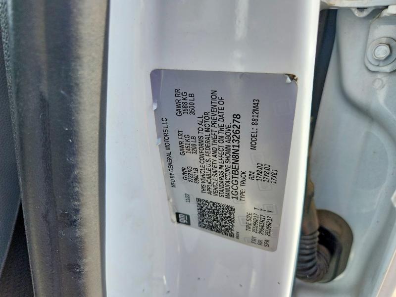 63119266 :رقم المزاد ، 1GCGTBEN8N1326278 vin ، 2022 Chevrolet Colorado مزاد بيع