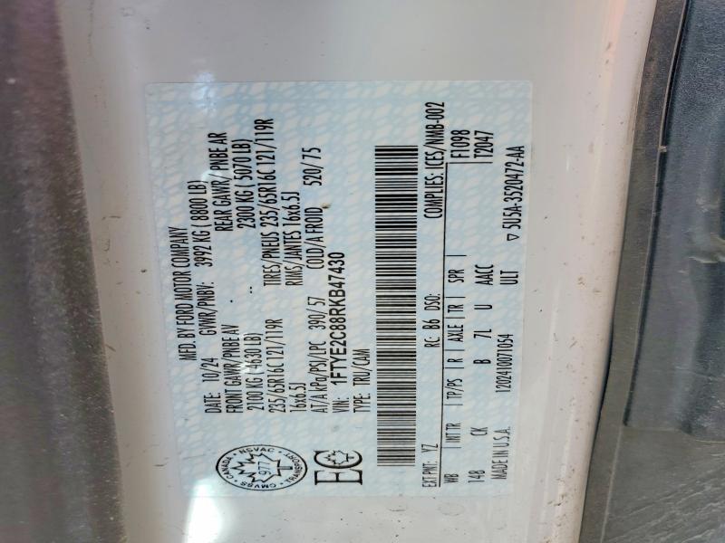 59584356 :رقم المزاد ، 1FTYE2C88RKB47430 vin ، 2024 Ford Transit مزاد بيع
