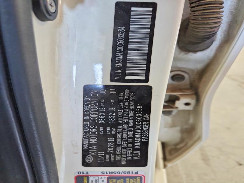 Aukcja sprzedaży 2012 Kia Rio, vin: KNADM4A30C6033584, numer aukcji: 63556316