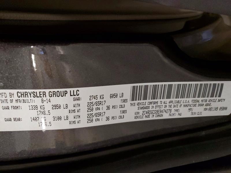 Aukcja sprzedaży 2014 Dodge Grand Caravan, vin: 2C4RDGCG9ER474278, numer aukcji: 59263256