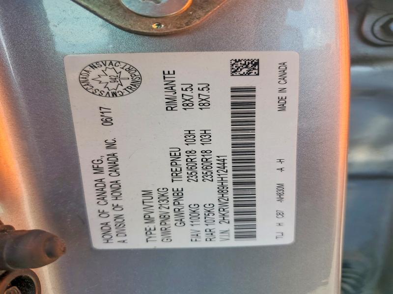 61674246 :رقم المزاد ، 2HKRW2H89HH124441 vin ، 2017 Honda Cr-v مزاد بيع