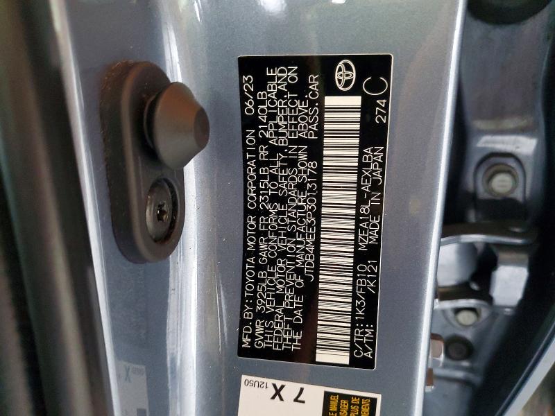 2023 Toyota Corolla მანქანა იყიდება აუქციონზე, vin: JTDB4MEE3P3013178, აუქციონის ნომერი: 59742146
