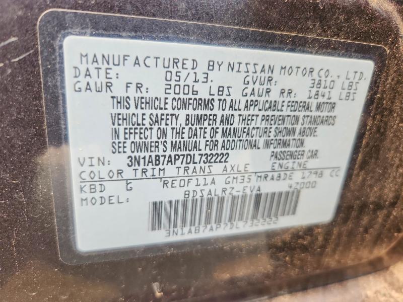 Aukcja sprzedaży 2013 Nissan Sentra, vin: 3N1AB7AP7DL732222, numer aukcji: 61387826