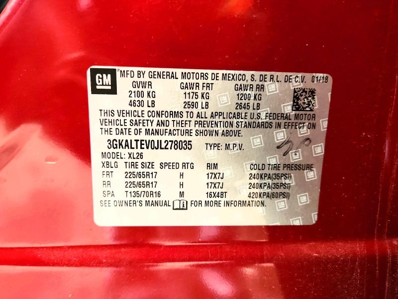 59146366 :رقم المزاد ، 3GKALTEV0JL278035 vin ، 2018 Gmc Terrain مزاد بيع