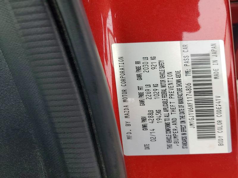 62749026 :رقم المزاد ، JM1GJ1V6XF1174806 vin ، 2015 Mazda 6 مزاد بيع