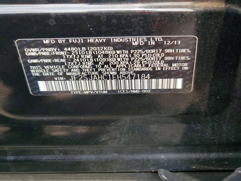 Продажа на аукционе авто 2014 Subaru Forester, vin: JF2SJAHC1EH547184, номер лота: 61515936