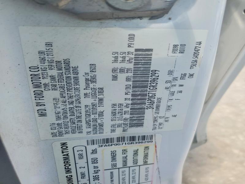 Aukcja sprzedaży 2016 Ford Fusion, vin: 3FA6P0G71GR396299, numer aukcji: 59291726