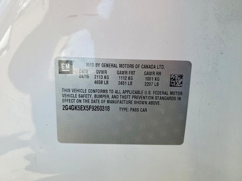 Aukcja sprzedaży 2015 Buick Regal, vin: 2G4GK5EX5F9260318, numer aukcji: 63252276