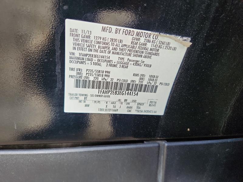 2014 Ford Taurus მანქანა იყიდება აუქციონზე, vin: 1FAHP2E83EG144154, აუქციონის ნომერი: 61140666