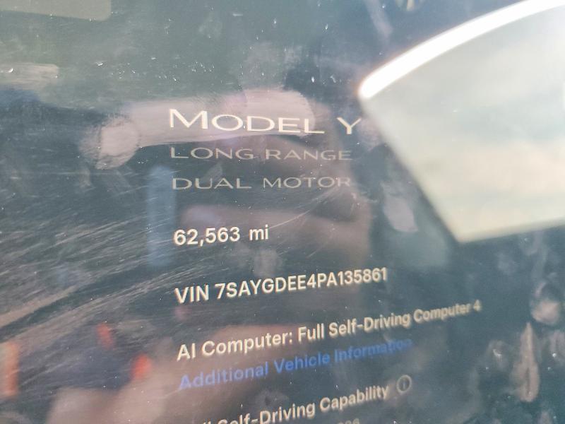 Продажа на аукционе авто 2023 Tesla Model  Y, vin: 7SAYGDEE4PA135861, номер лота: 62105856