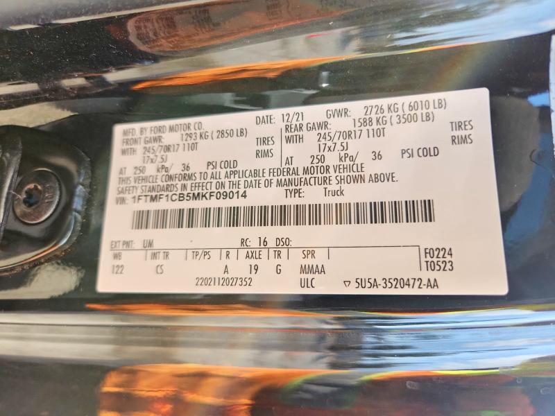 Aukcja sprzedaży 2021 Ford F150, vin: 1FTMF1CB5MKF09014, numer aukcji: 62117096