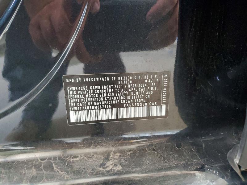 59701976 :رقم المزاد ، 3VW4T7AU5HM057755 vin ، 2017 Volkswagen Gti مزاد بيع