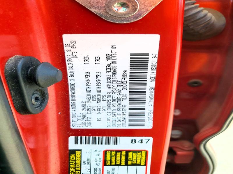 61366026 :رقم المزاد ، 3TMCZ5AN1NM532999 vin ، 2022 Toyota Tacoma مزاد بيع