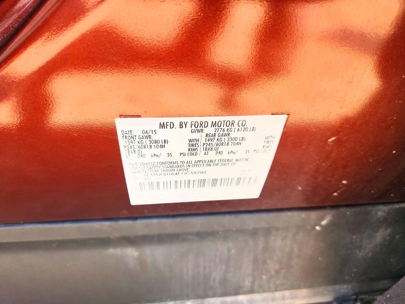 60474866 :رقم المزاد ، 1FM5K8D84FGC59780 vin ، 2015 Ford Explorer مزاد بيع
