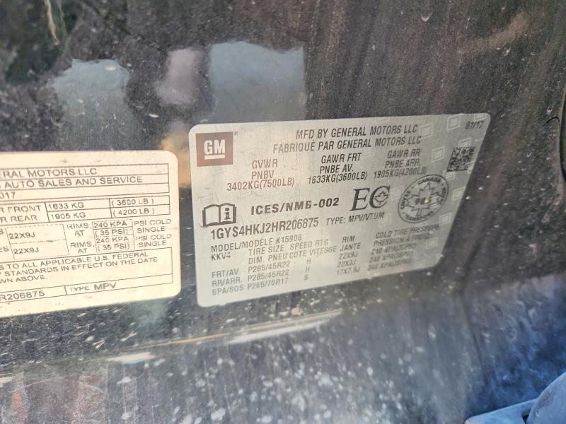 Aukcja sprzedaży 2017 Cadillac Escalade, vin: 1GYS4HKJ2HR206875, numer aukcji: 59839016