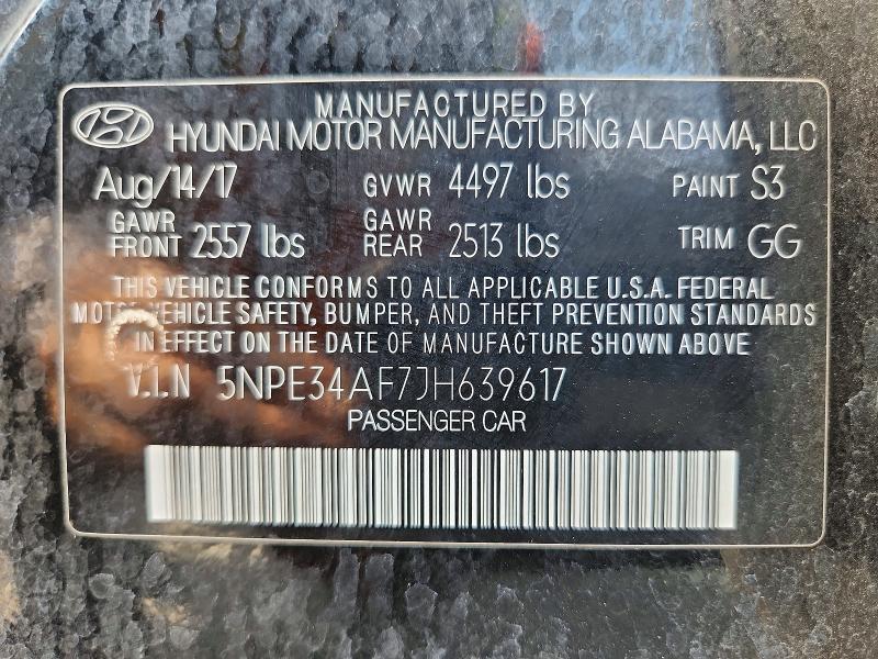 Продаж на аукціоні авто 2018 Hyundai Sonata, vin: 5NPE34AF7JH639617, номер лоту: 61695026