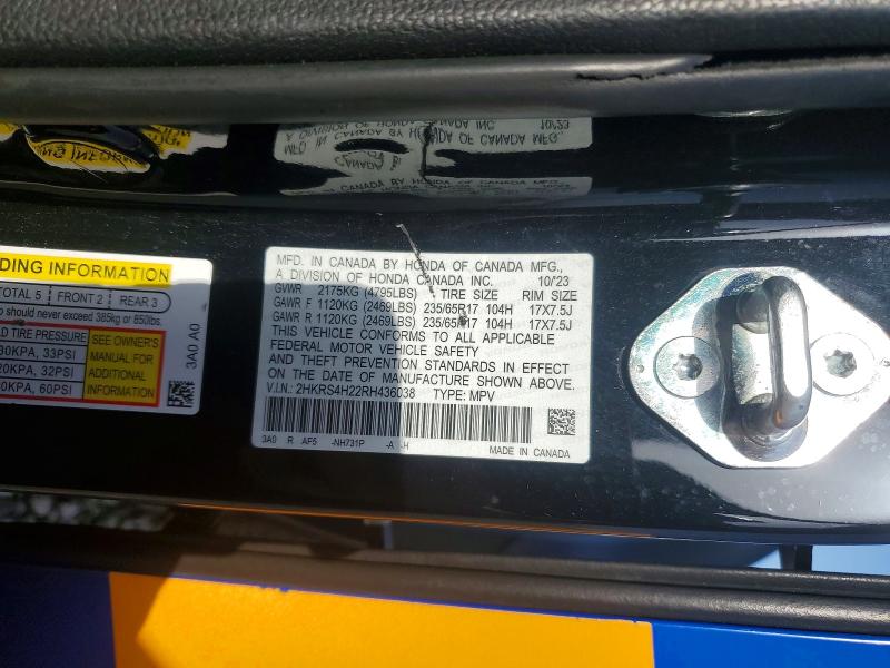 85634775 :رقم المزاد ، 2HKRS4H22RH436038 vin ، 2024 Honda Crv مزاد بيع