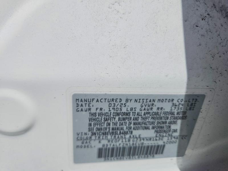 59987136 :رقم المزاد ، 3N1CN8EV8SL848878 vin ، 2025 Nissan Versa مزاد بيع
