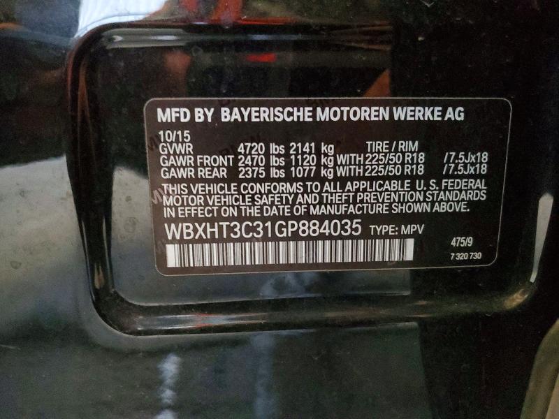 Продажа на аукционе авто 2016 Bmw X1, vin: WBXHT3C31GP884035, номер лота: 62837386