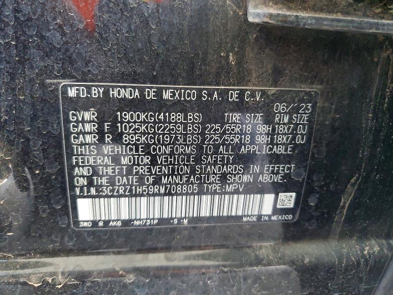 Aukcja sprzedaży 2024 Honda Hr-v, vin: 3CZRZ1H59RM708805, numer aukcji: 60080256